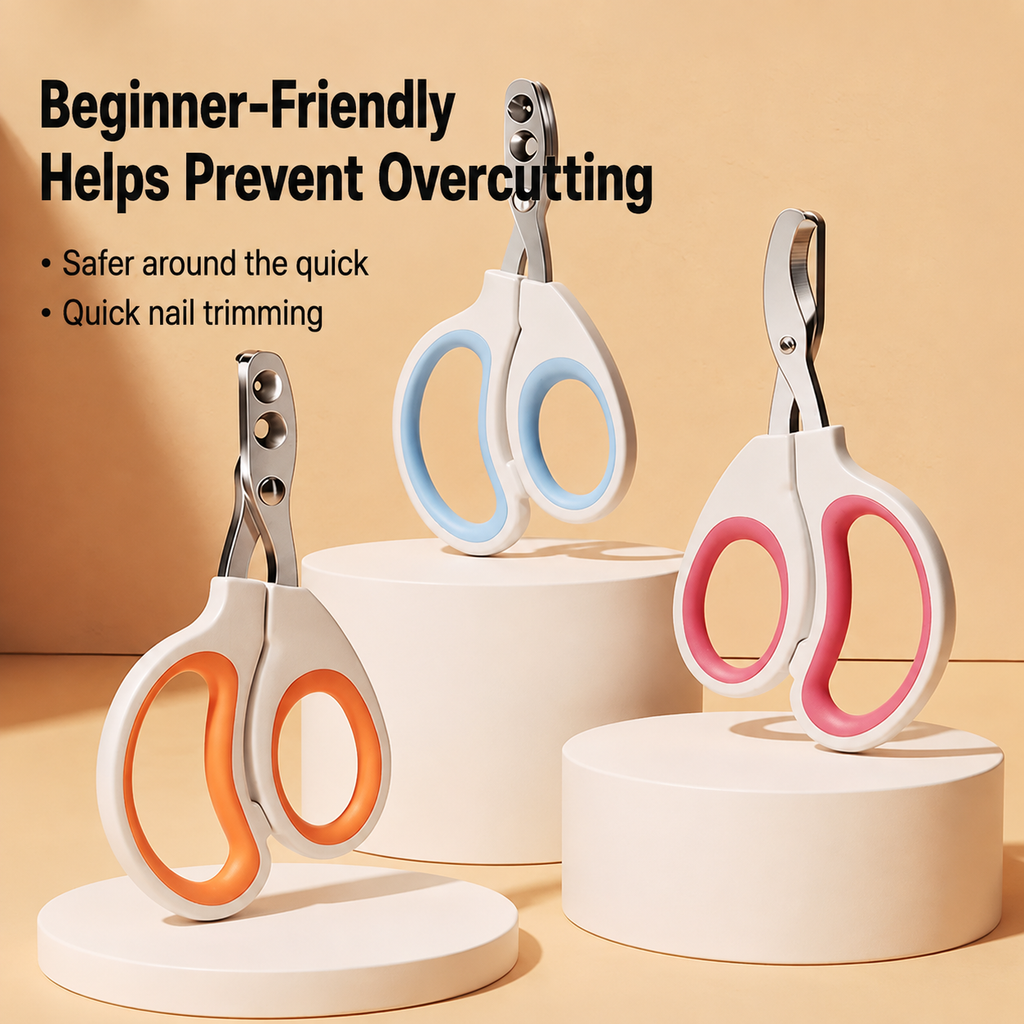 Ergonomic Cat Nail Clippers – Safe Paw Trimmer with Protective Guide Hole