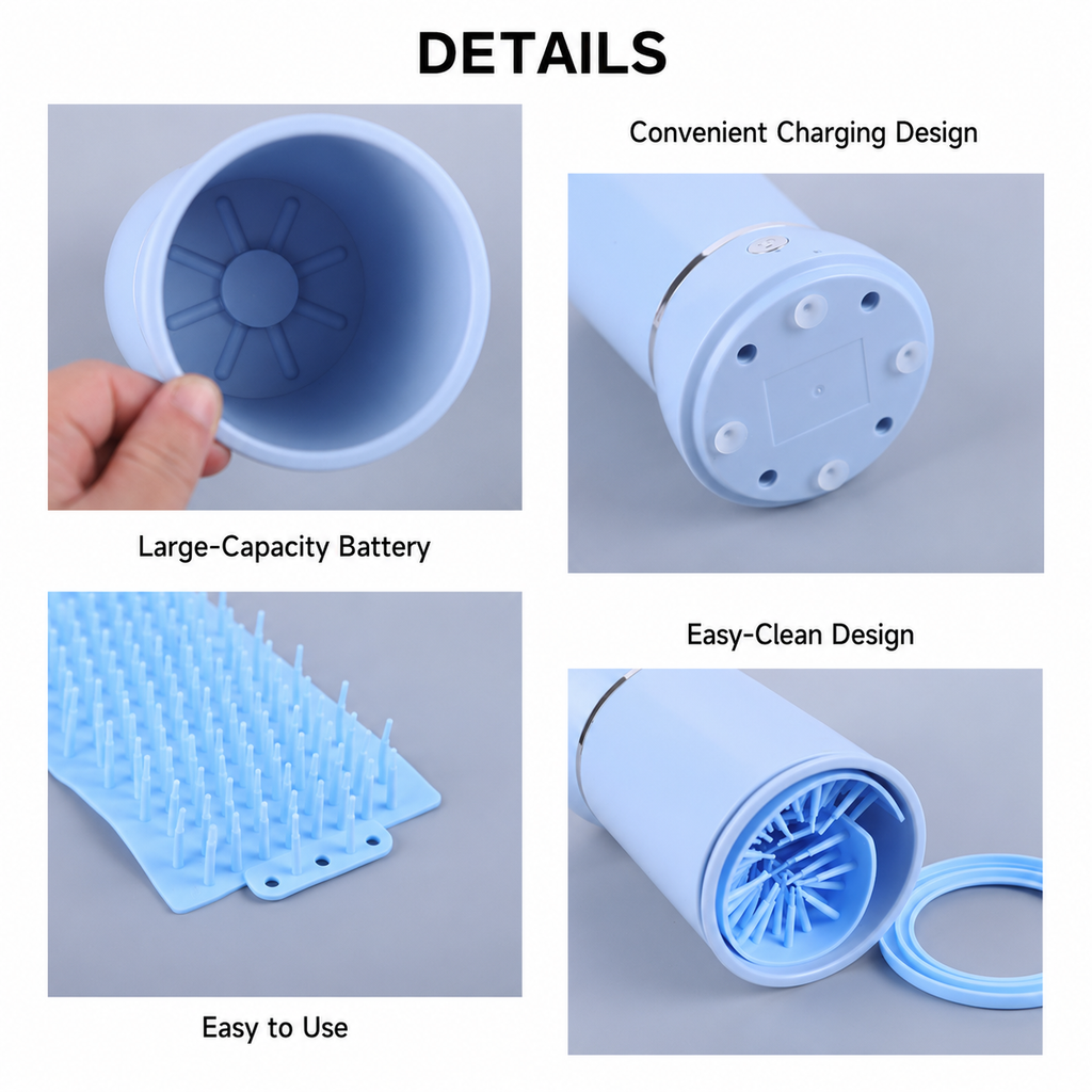 Automatic Electric Pet Paw Cleaner for Dogs & Cats – No-Scrub Paw Washing Cup