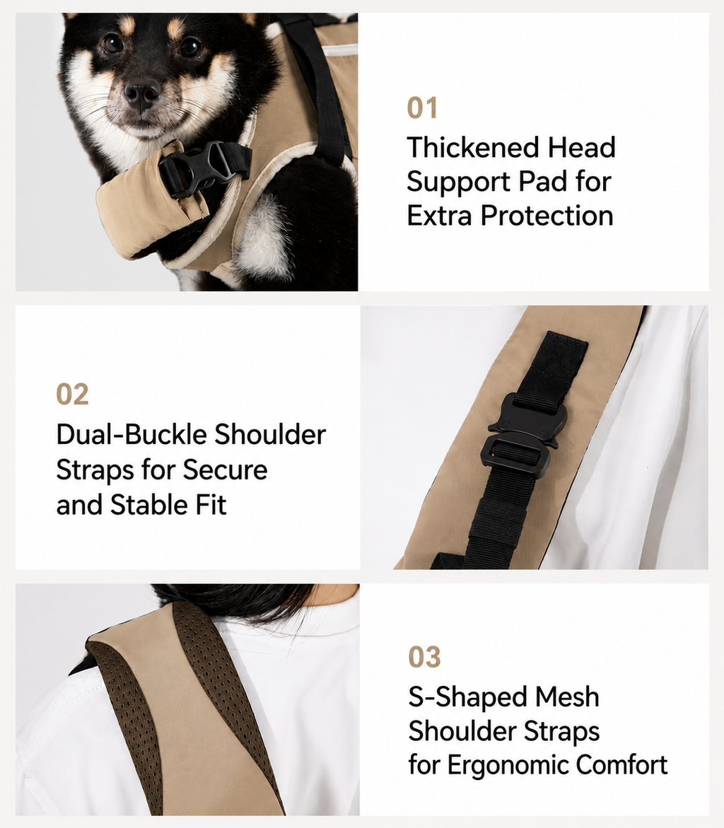 Cooling Breathable Spine-Support Dog Carrier Backpack for Small & Medium Dogs