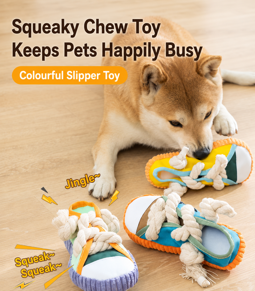 Squeaky Slipper Chew Toy for Dogs