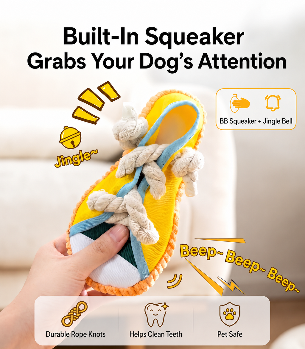 Squeaky Slipper Chew Toy for Dogs