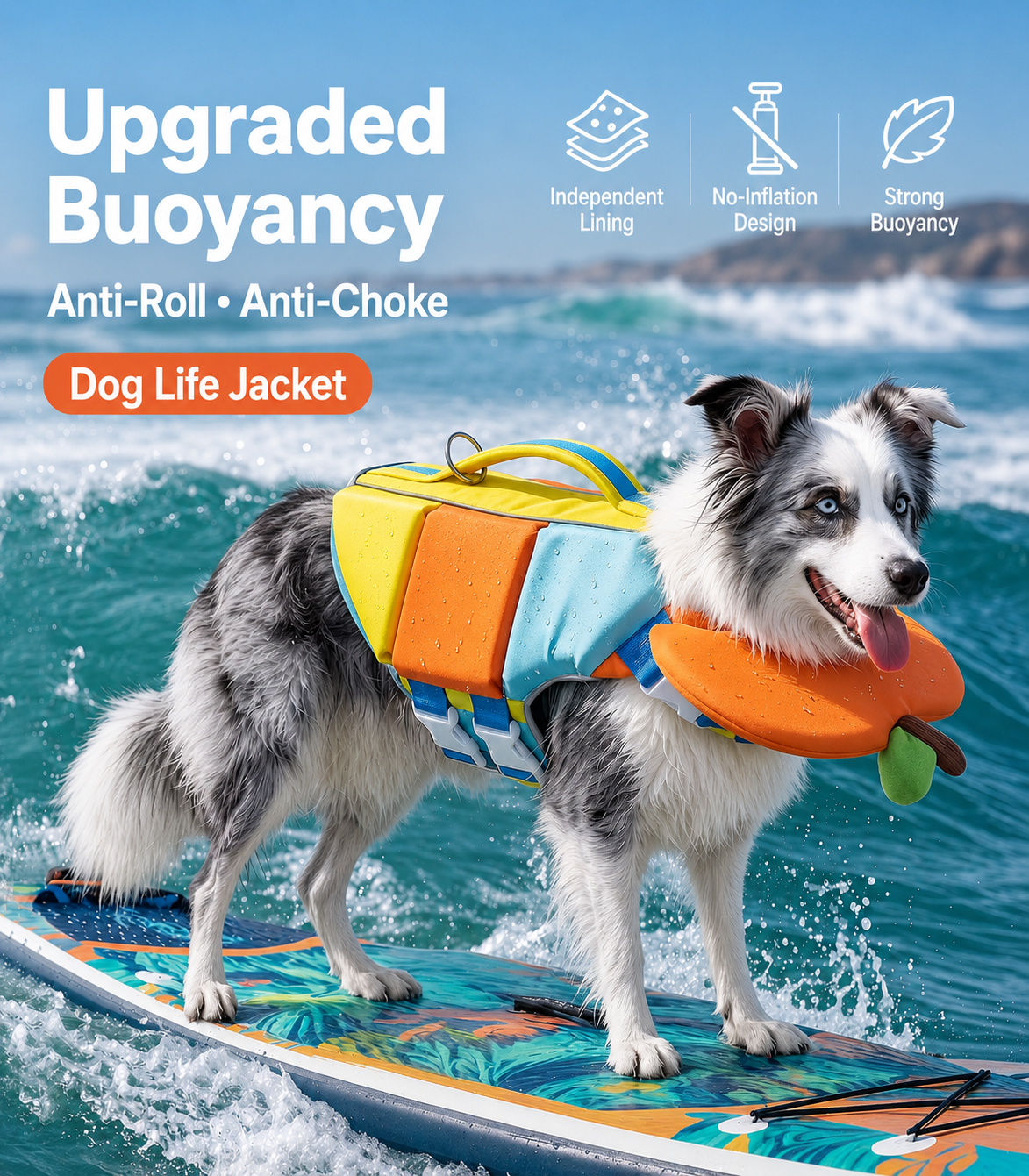 High-Buoyancy Dog Life Jacket for Small & Medium & Large Dogs