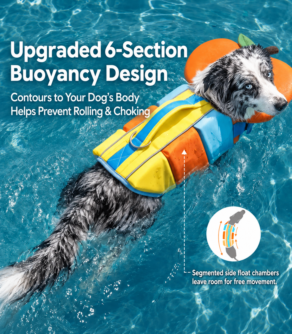 High-Buoyancy Dog Life Jacket for Small & Medium & Large Dogs