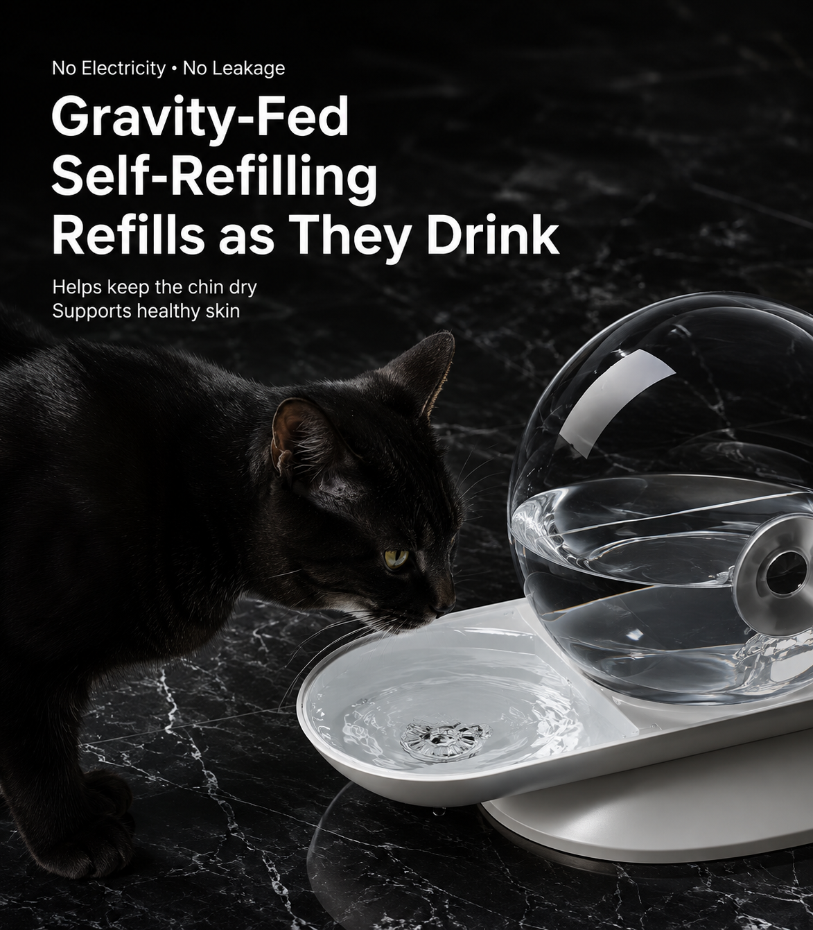 Gravity-Fed Automatic Pet Water Dispenser for Cats & Dogs – No Electricity Required