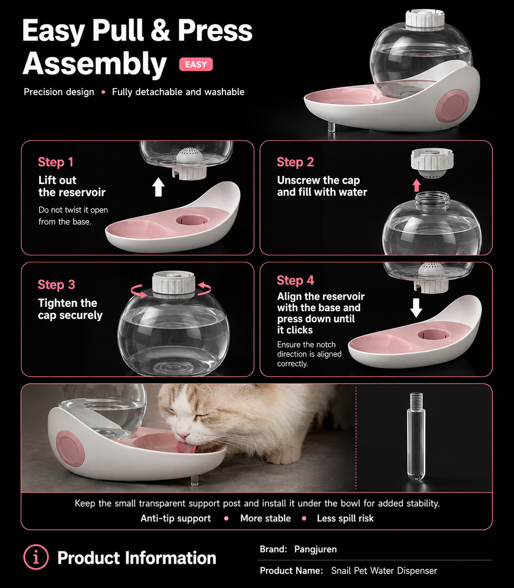 Gravity-Fed Automatic Pet Water Dispenser for Cats & Dogs – No Electricity Required