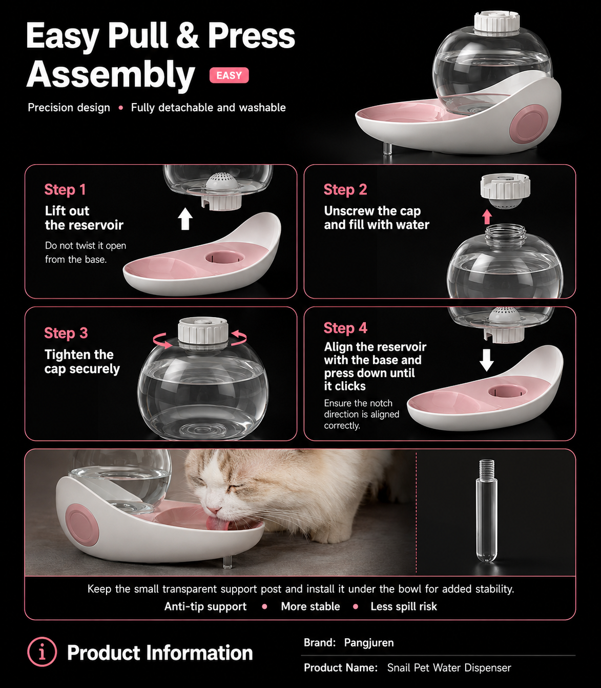Gravity-Fed Automatic Pet Water Dispenser for Cats & Dogs – No Electricity Required