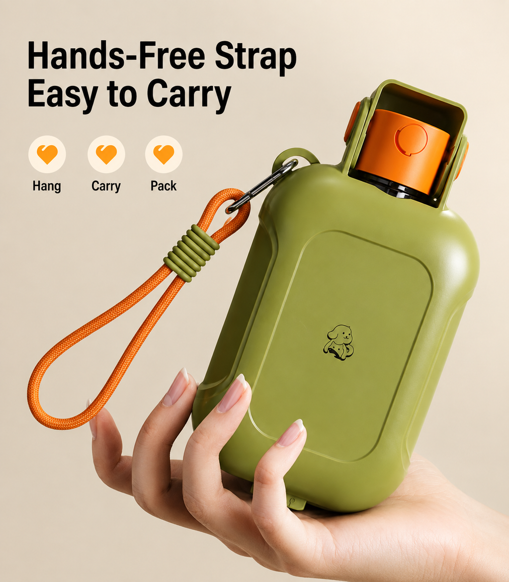 Portable 2-in-1 Pet Travel Water Bottle & Food Container for Dogs and Cats