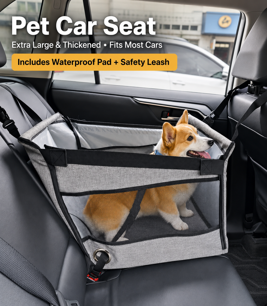Portable Dog Car Booster Seat & Travel Bed for Small Dogs
