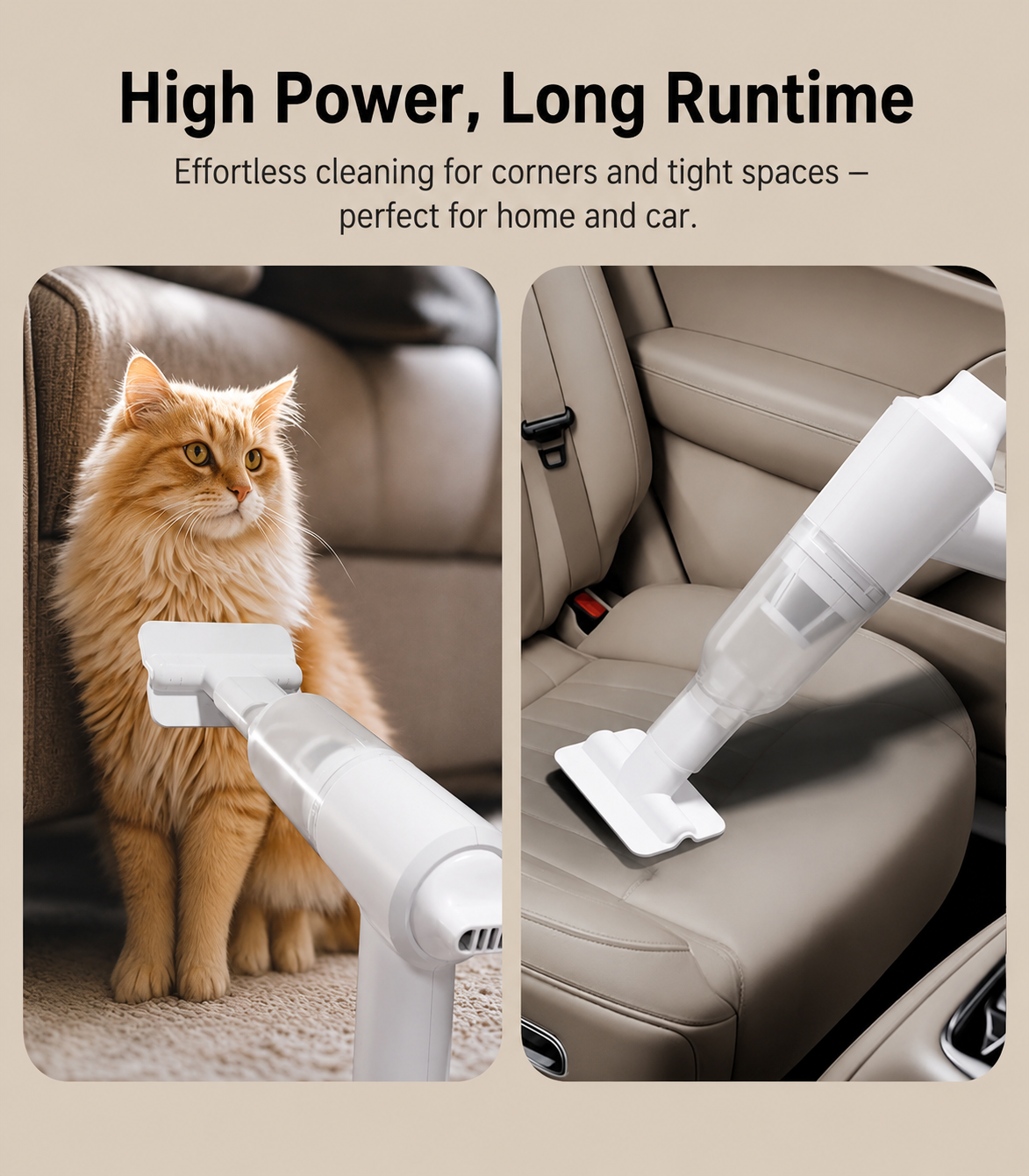 Cordless Handheld Pet Hair Vacuum – Cat & Dog Fur Remover for Sofas & Cars