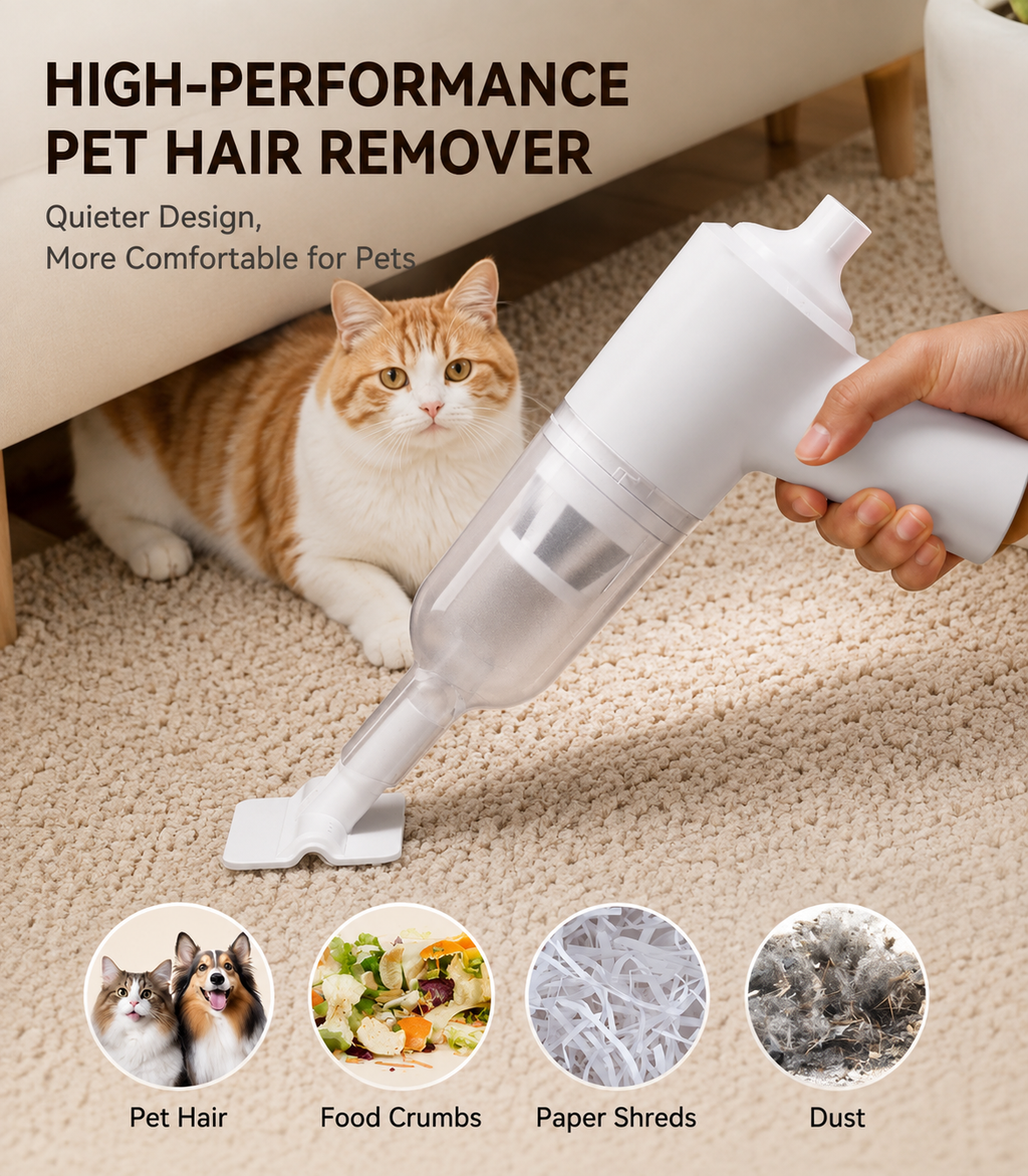 Cordless Handheld Pet Hair Vacuum – Cat & Dog Fur Remover for Sofas & Cars