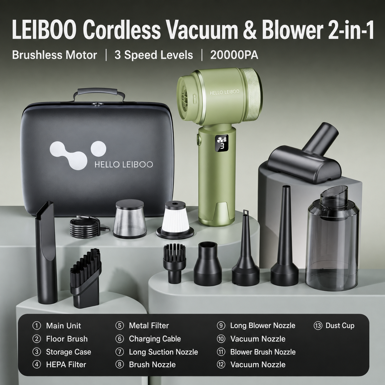 6-in-1 Cordless Handheld Pet Hair Vacuum & Air Blower
