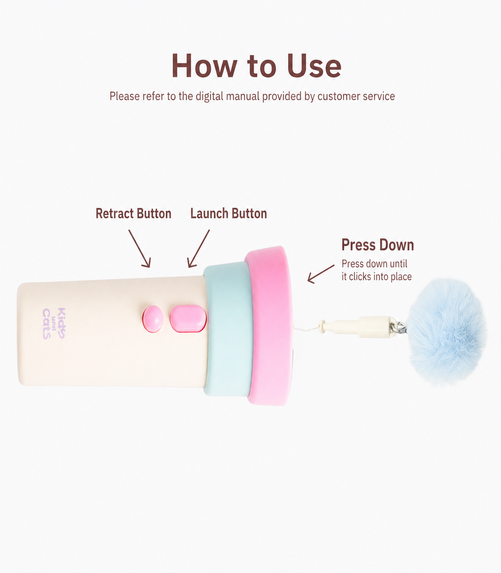 Automatic Pop-Up Cat Teaser Toy – One-Button Interactive Play Wand
