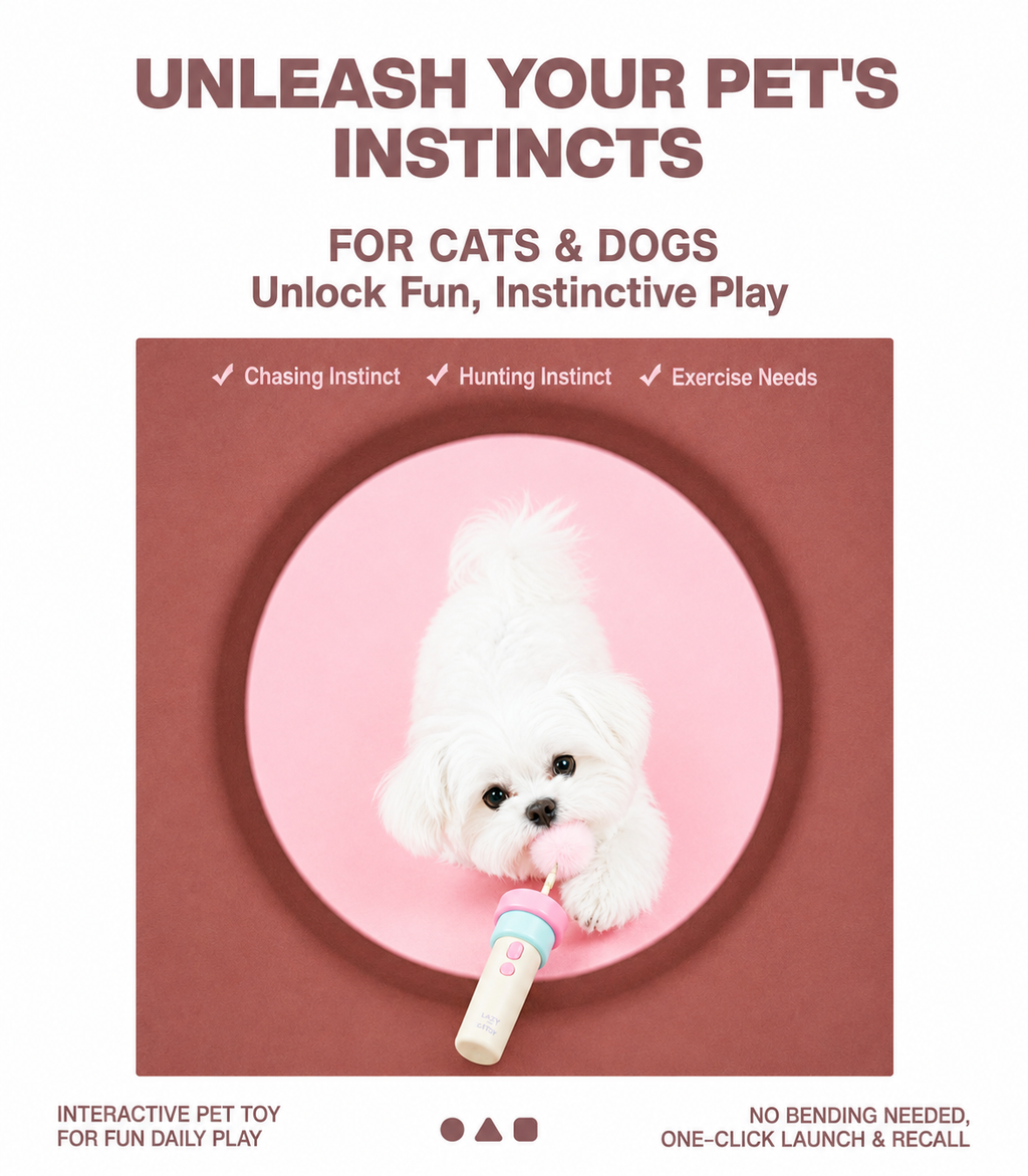 Automatic Pop-Up Cat Teaser Toy – One-Button Interactive Play Wand