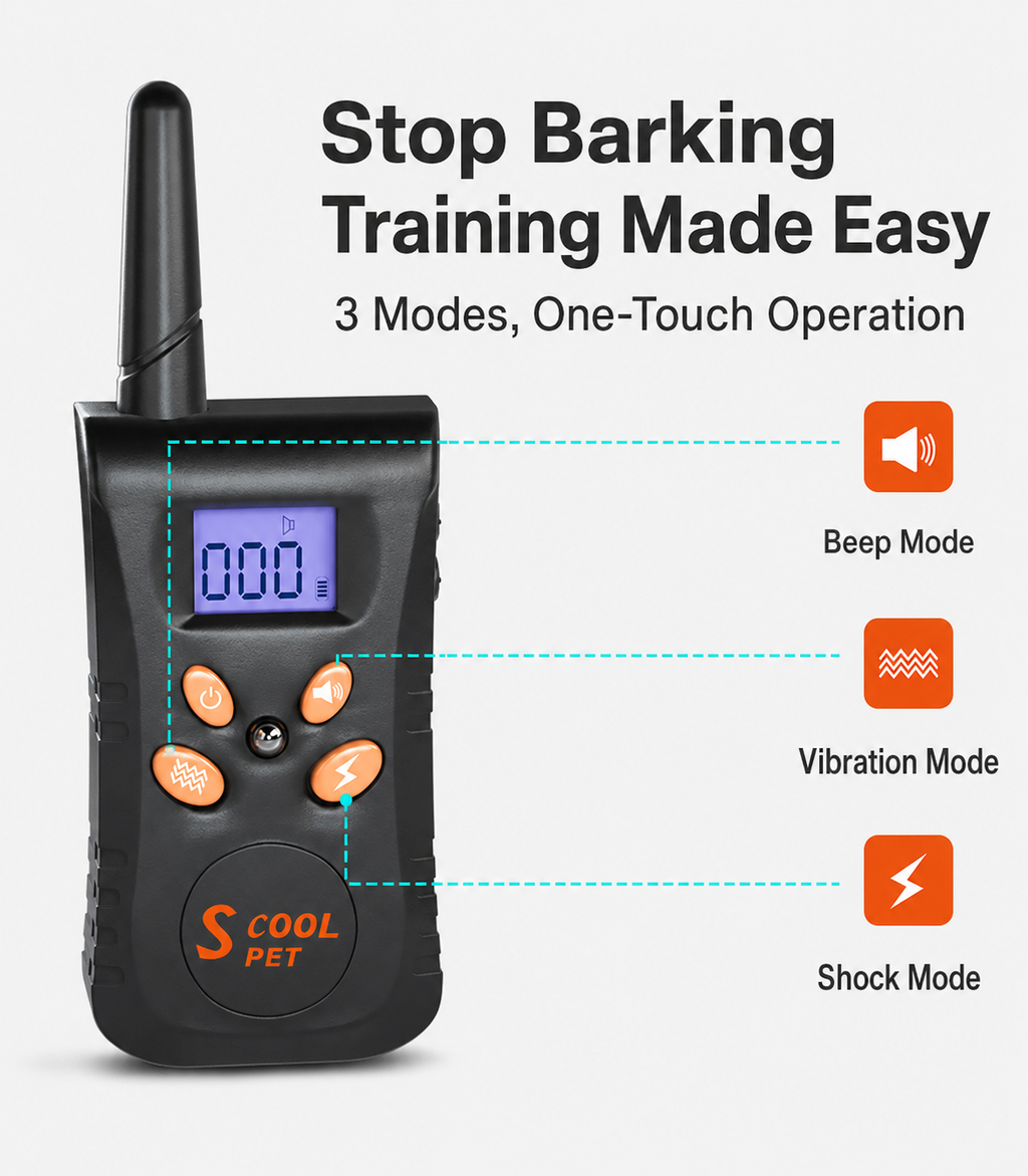 Remote Dog Training Collar with Beep, Vibration & Shock Modes