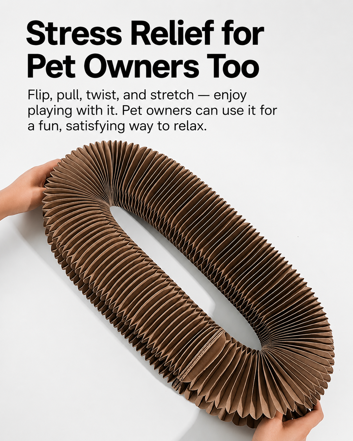 Accordion-Style Corrugated Cardboard Cat Scratcher Lounge