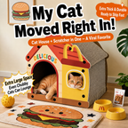Pixel Cat Scratcher House – Corrugated Cardboard Cat Bed & Playhouse