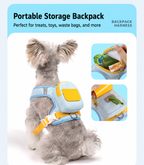 Small & Medium Dog Backpack Harness with Leash+3m Retractable Leash