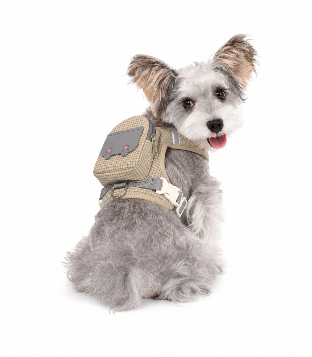 Small & Medium Dog Backpack Harness with Leash+3m Retractable Leash