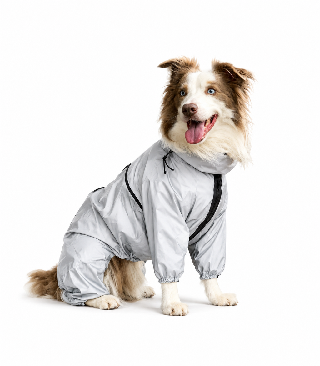 Waterproof Reflective Dog Raincoat – Full-Body Four-Leg Outdoor Jumpsuit