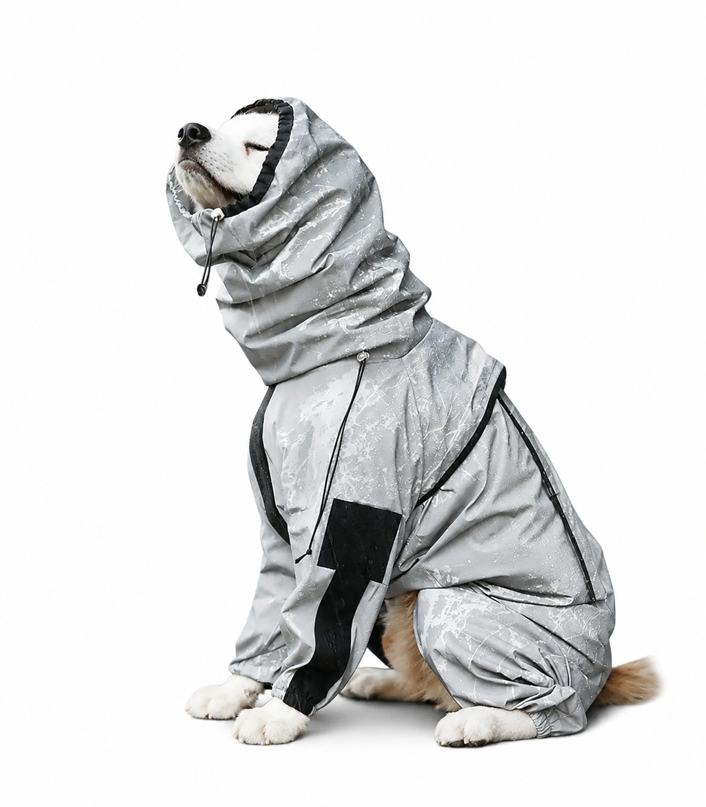 Waterproof Reflective Dog Raincoat – Full-Body Four-Leg Outdoor Jumpsuit