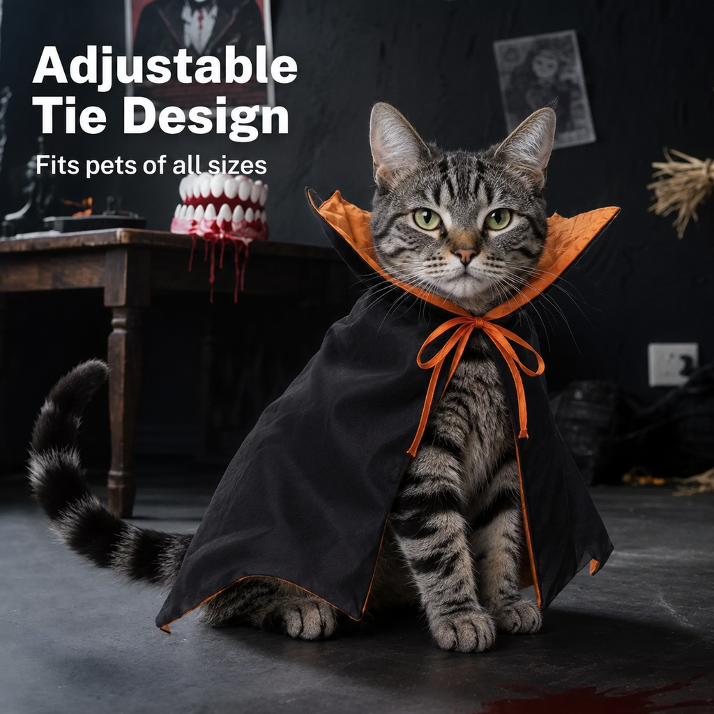 Bat Vampire Cape Costume for Cats & Small Dogs