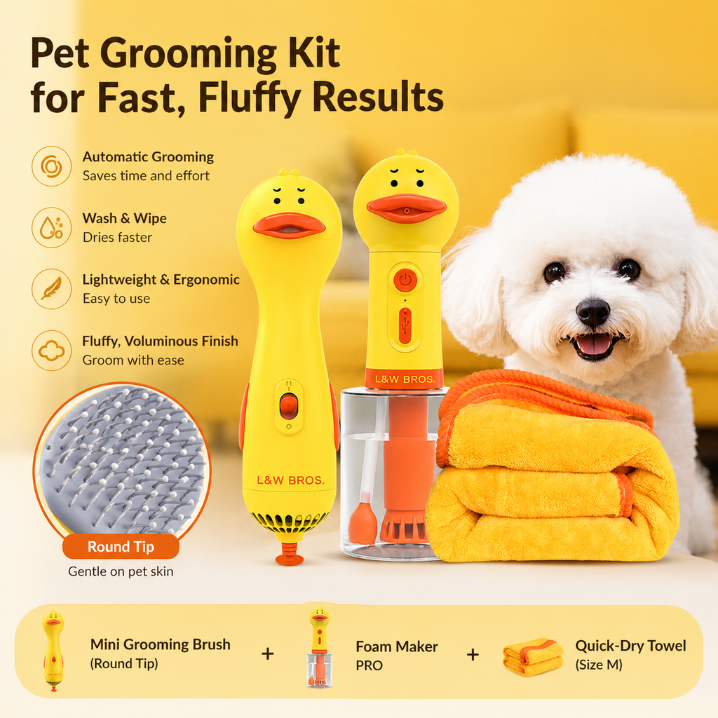 2-in-1 Pet Hair Dryer & Grooming Brush