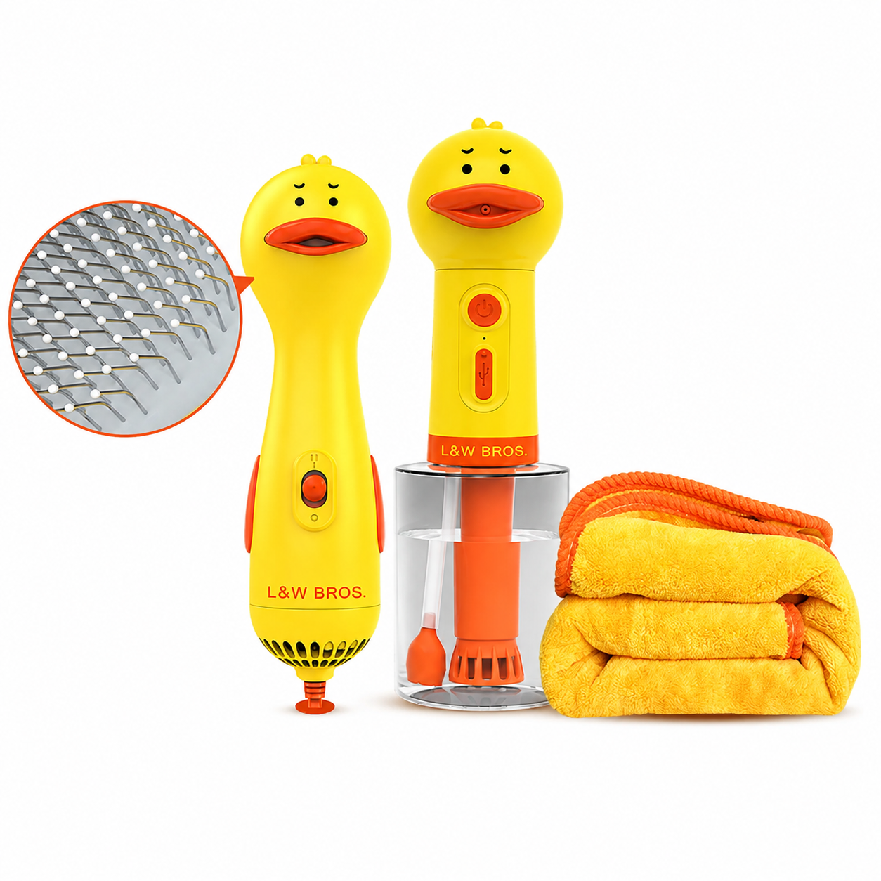 2-in-1 Pet Hair Dryer & Grooming Brush