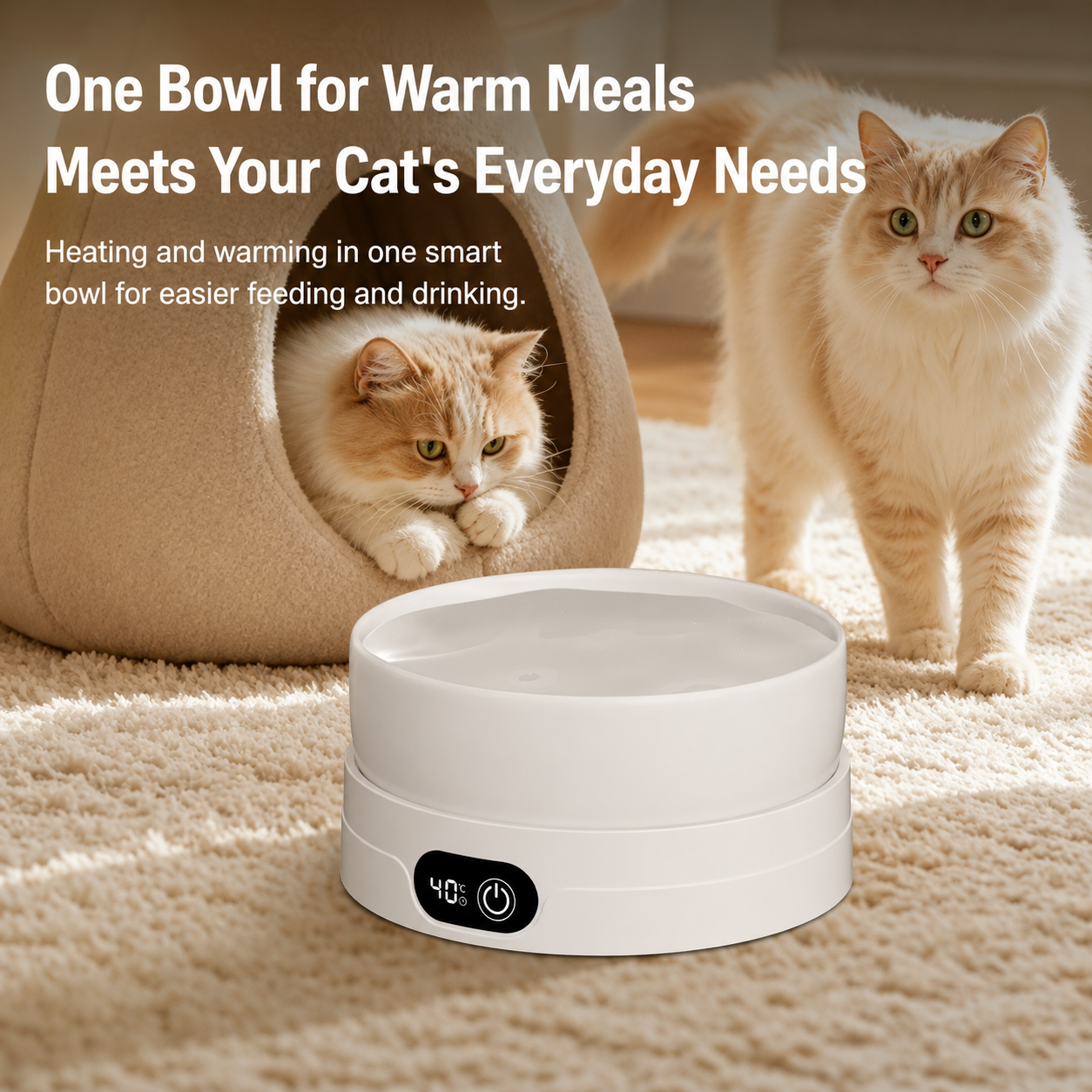 Smart Heated & Circulating Ceramic Pet Water Bowl