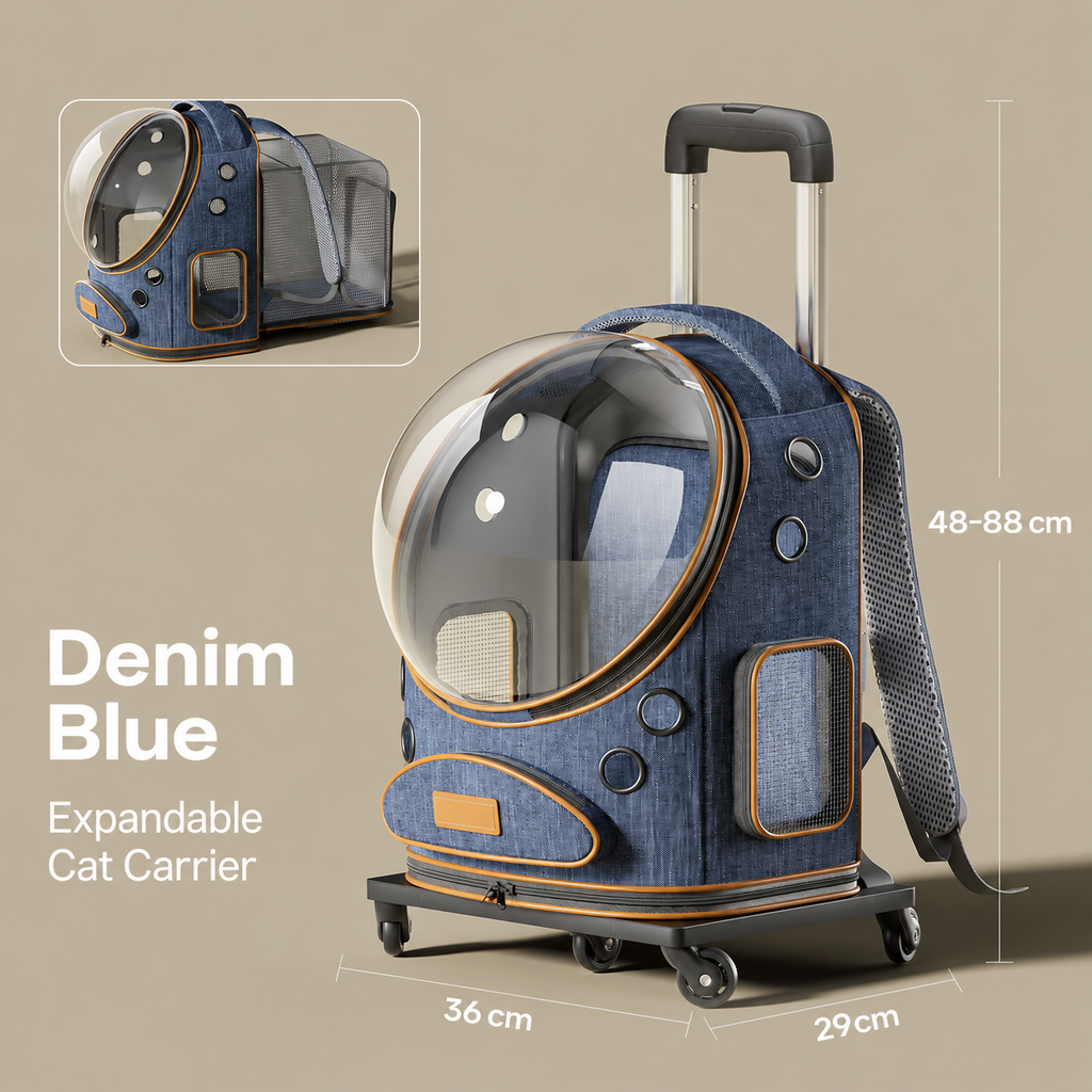 Expandable Rolling Pet Carrier Backpack