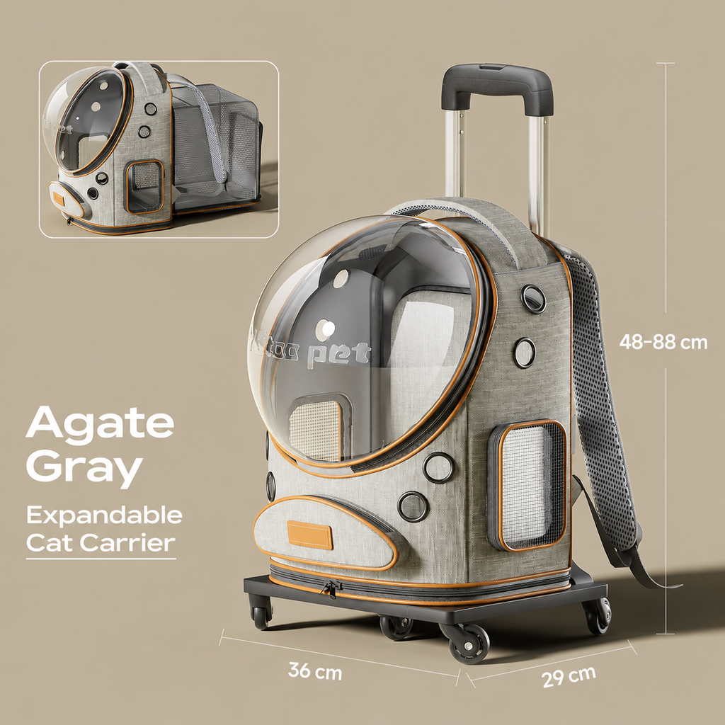 Expandable Rolling Pet Carrier Backpack