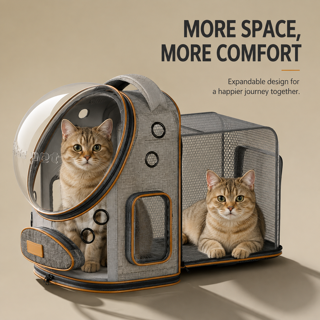 Expandable Rolling Pet Carrier Backpack