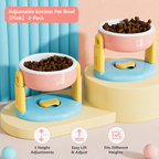 Adjustable Elevated Pet Bowl with Suction Base