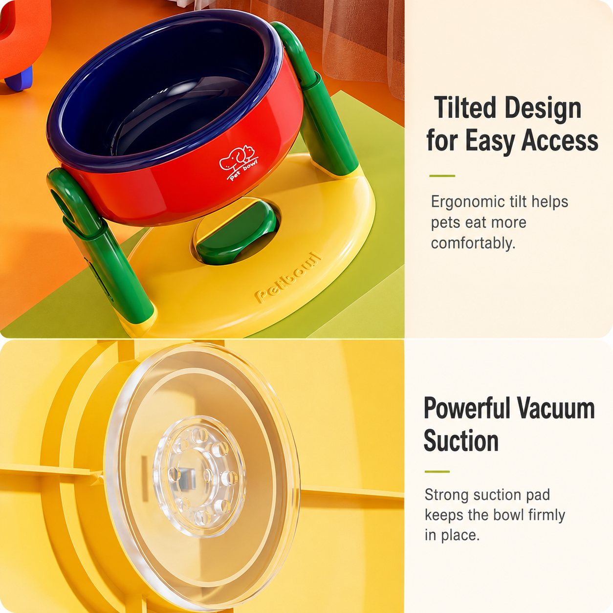 Adjustable Elevated Pet Bowl with Suction Base