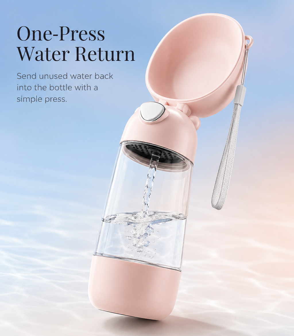 Leakproof Portable Pet Water Bottle with Fold-Out Drinking Bowl