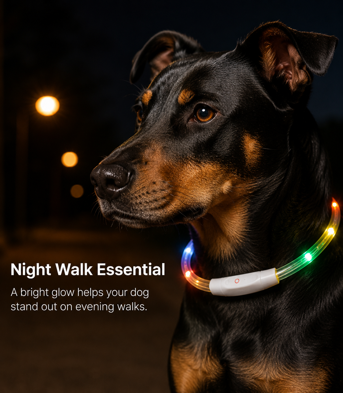 USB Rechargeable LED Light-Up Dog Collar