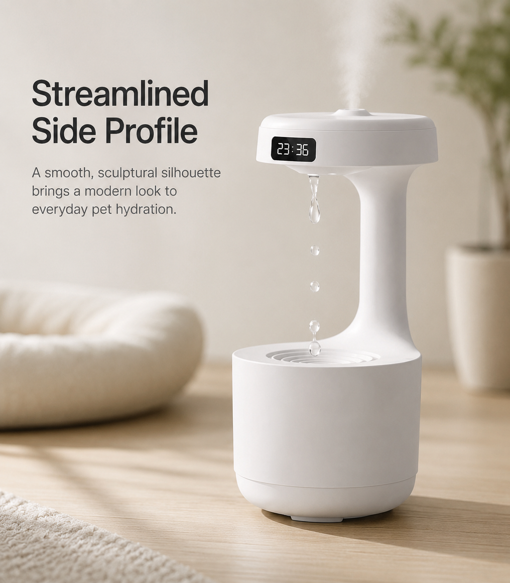 Anti-Gravity Cat Water Fountain & Cool Mist Humidifier