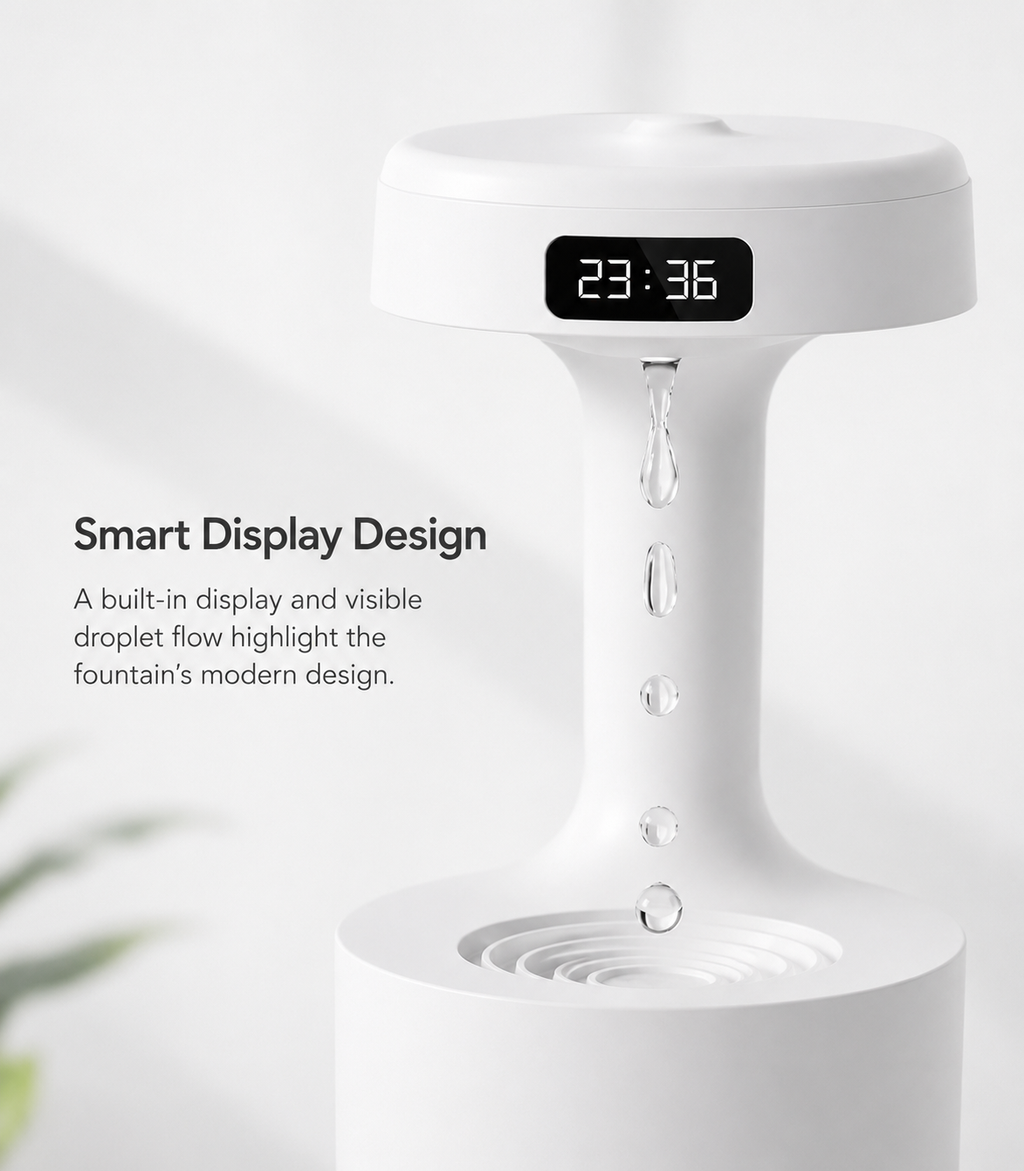 Anti-Gravity Cat Water Fountain & Cool Mist Humidifier