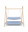 Double-Layer Cat Hammock Swing Bed with Natural Pine Frame