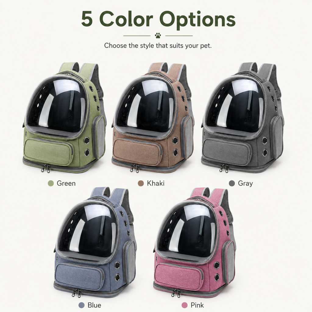 Pet Space Capsule Carrier Backpack – Breathable Travel Bag for Cats & Small Dogs
