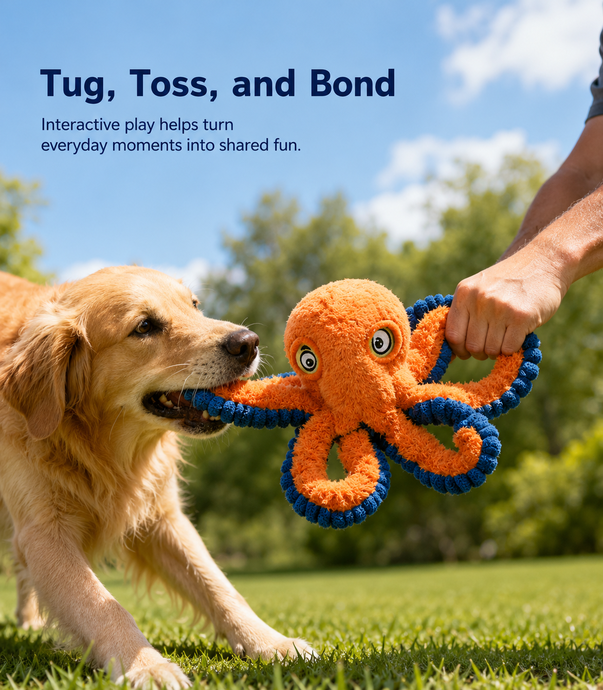 Plush Squeaky Octopus Dog Toy