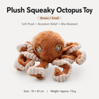 Plush Squeaky Octopus Dog Toy