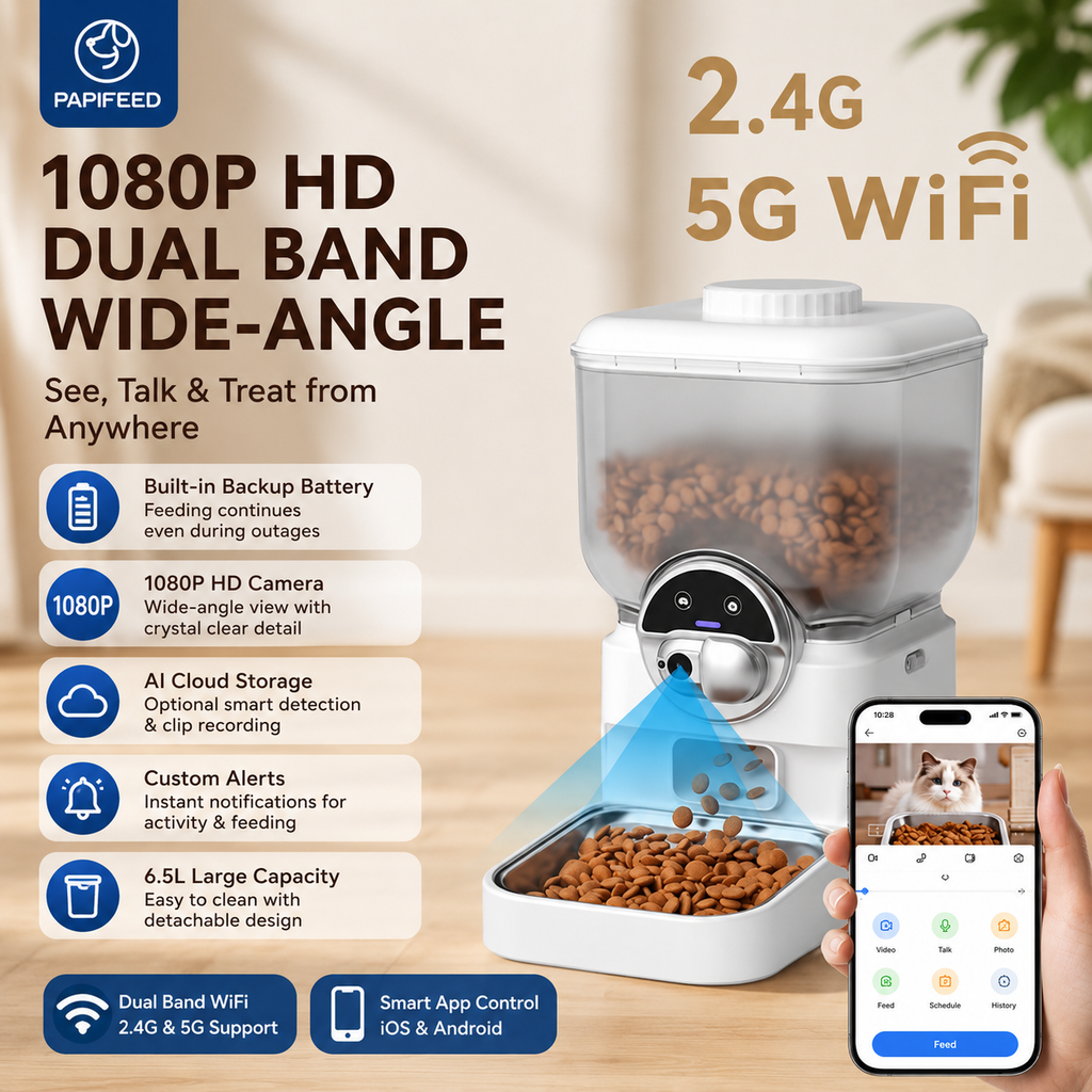 Smart WiFi Pet Feeder with HD Camera & Remote Monitoring