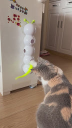 Smart Motion-Sensing Caterpillar Cat Toy with Suction Cup Teaser Wand